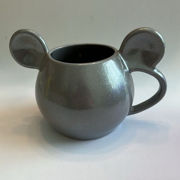 Disney Store Mickey Mouse Ears Gray Metallic Silver Coffee Mug 20oz - Picture 2 of 8
